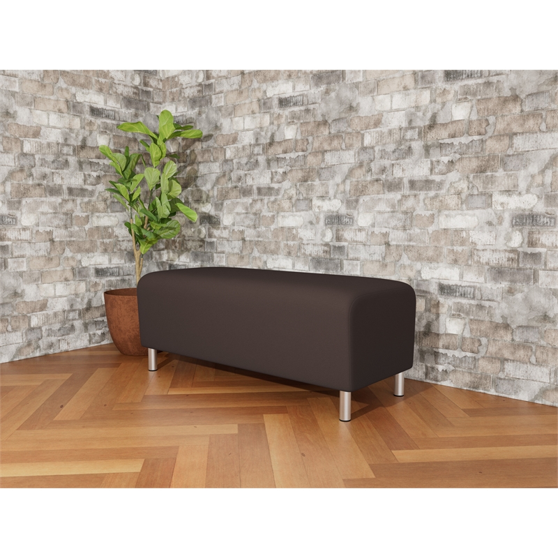 Lesro Ravenna Lounge Reception Loveseat Bench in Brown