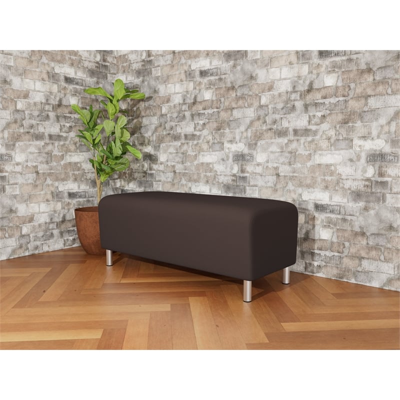Lesro Ravenna Lounge Reception Loveseat Bench in Brown