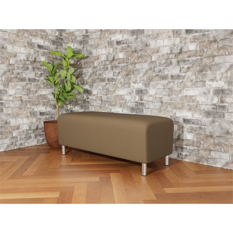 Lesro Ravenna Lounge Reception Loveseat Bench in Brown
