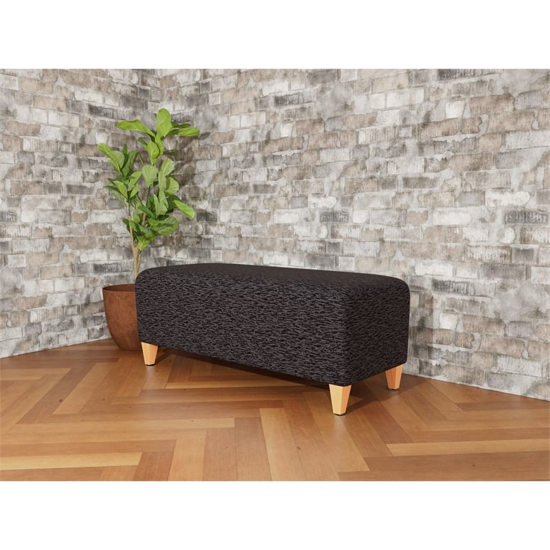 Lesro Ravenna Lounge Reception Loveseat Bench in Black