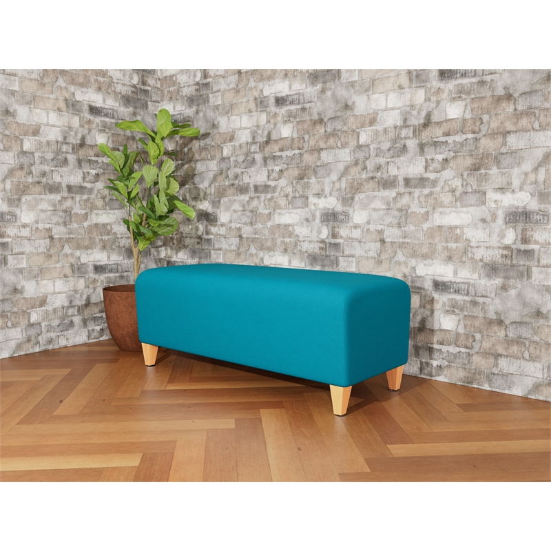 Lesro Ravenna Lounge Reception Loveseat Bench in Teal
