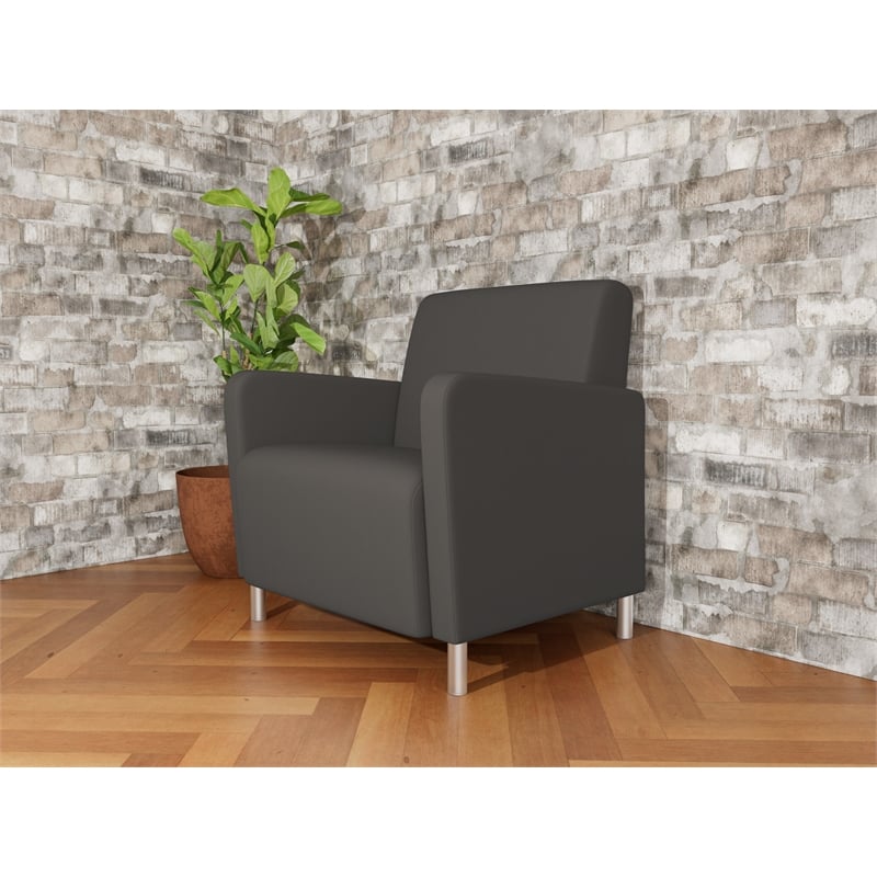 Lesro Ravenna Lounge Reception Wide Guest Chair in Gray