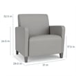 Lesro Ravenna Lounge Reception Wide Guest Chair in Gray