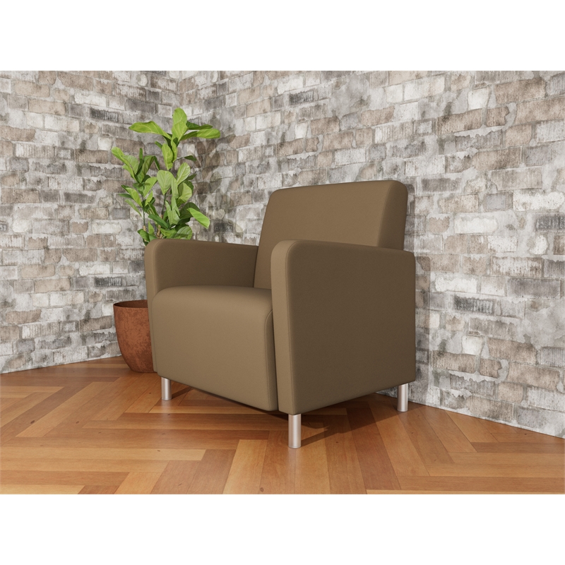 Lesro Ravenna Lounge Reception Wide Guest Chair in Brown
