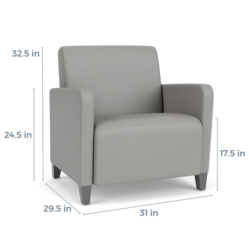 Lesro Ravenna Lounge Reception Wide Guest Chair in Brown