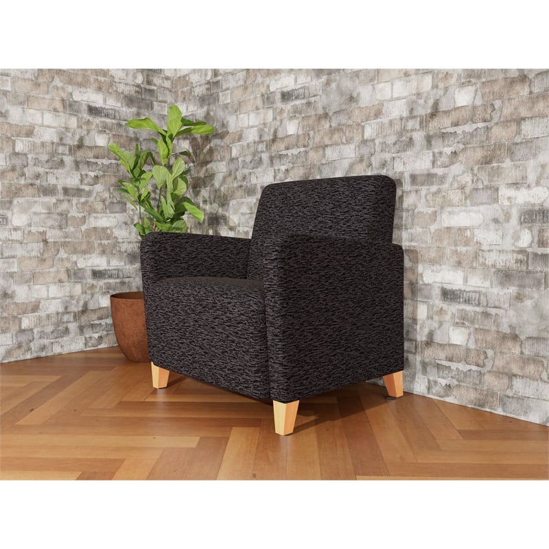 Lesro Ravenna Lounge Reception Wide Guest Chair in Black