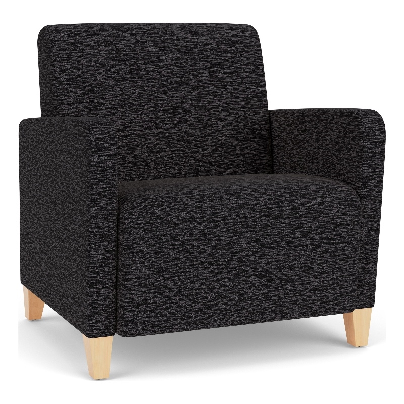 Lesro Ravenna Lounge Reception Wide Guest Chair in Black