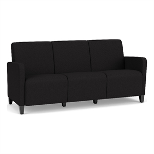 Lesro Ravenna Lounge Reception 3 Seat Tandem Seating No Center Arms in Black