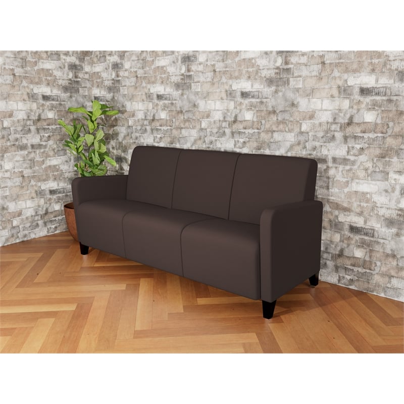 Lesro Ravenna Lounge Reception 3 Seat Tandem Seating No Center Arms in Brown