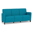 Lesro Ravenna Lounge Reception 3 Seat Tandem Seating No Center Arms in Teal