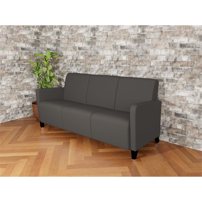 Lesro Ravenna Lounge Reception 3 Seat Tandem Seating No Center Arms in Gray
