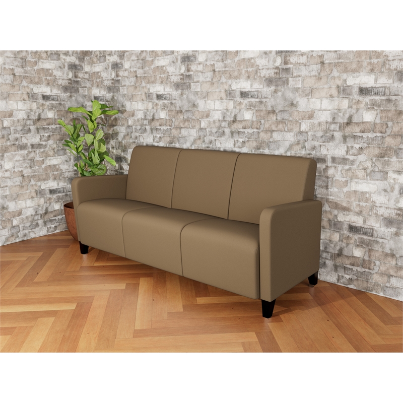 Lesro Ravenna Lounge Reception 3 Seat Tandem Seating No Center Arms in Brown
