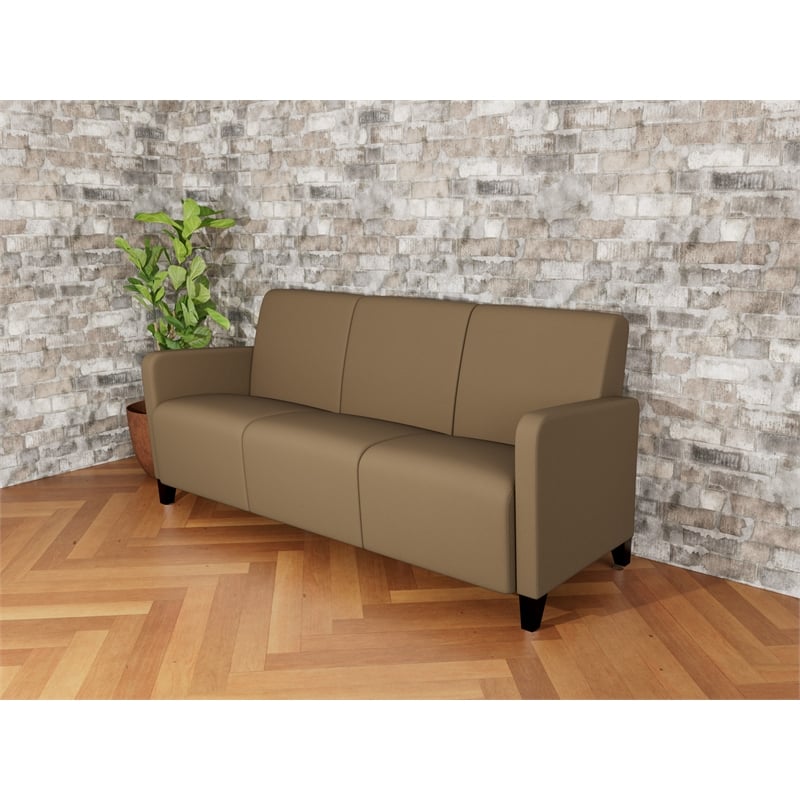Lesro Ravenna Lounge Reception 3 Seat Tandem Seating No Center Arms in Brown