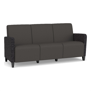 Lesro Ravenna Lounge Reception 3 Seat Tandem Seating No Center Arms in Gray