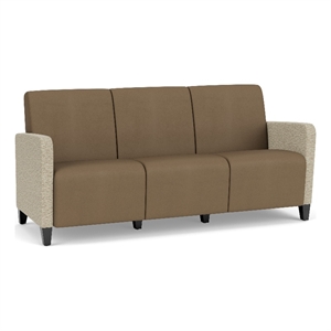 Lesro Ravenna Lounge Reception 3 Seat Tandem Seating No Center Arms in Brown