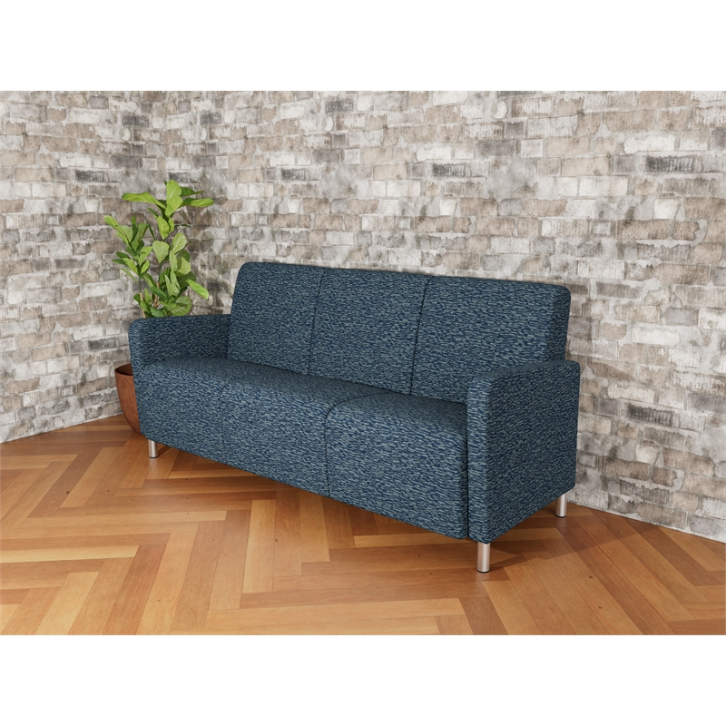 Lesro Ravenna Lounge Reception 3 Seat Tandem Seating No Center Arms in Blue