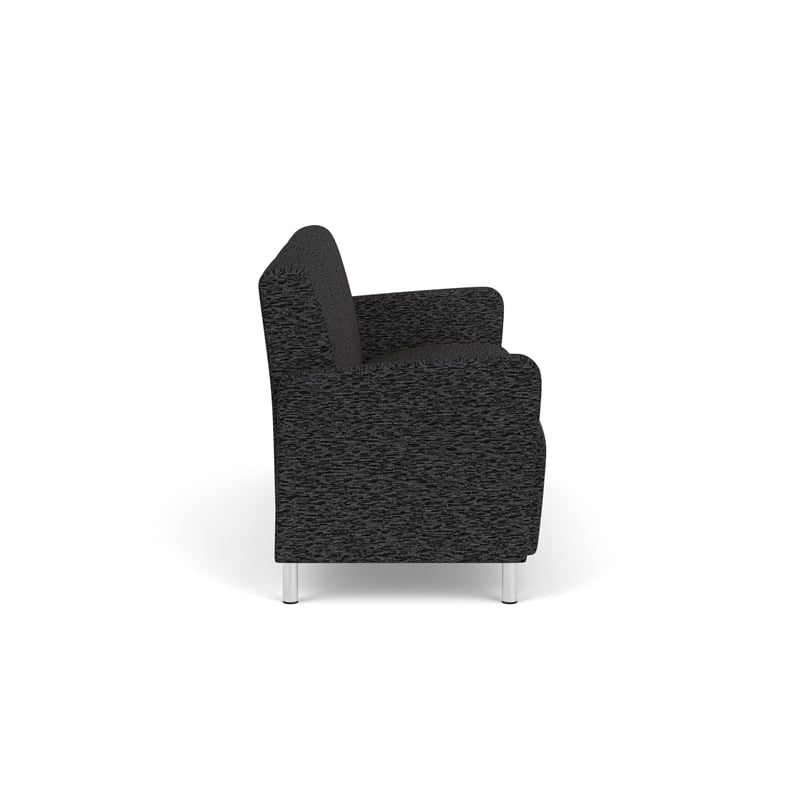 Lesro Ravenna Lounge Reception 3 Seat Tandem Seating No Center Arms in Black
