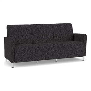 Lesro Ravenna Lounge Reception 3 Seat Tandem Seating No Center Arms in Black