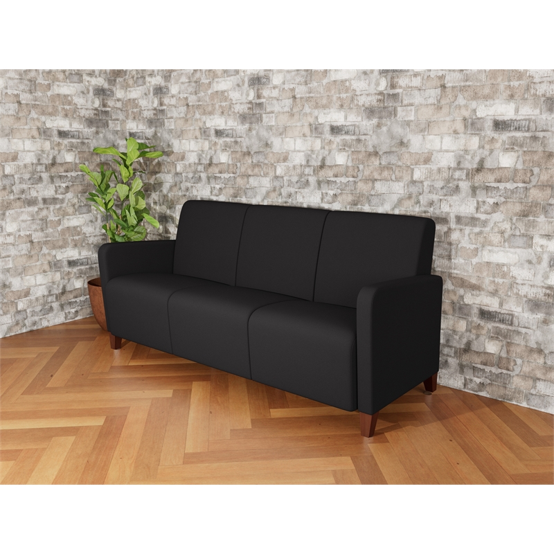 Lesro Ravenna Lounge Reception 3 Seat Tandem Seating No Center Arms in Black