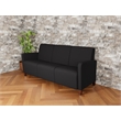 Lesro Ravenna Lounge Reception 3 Seat Tandem Seating No Center Arms in Black