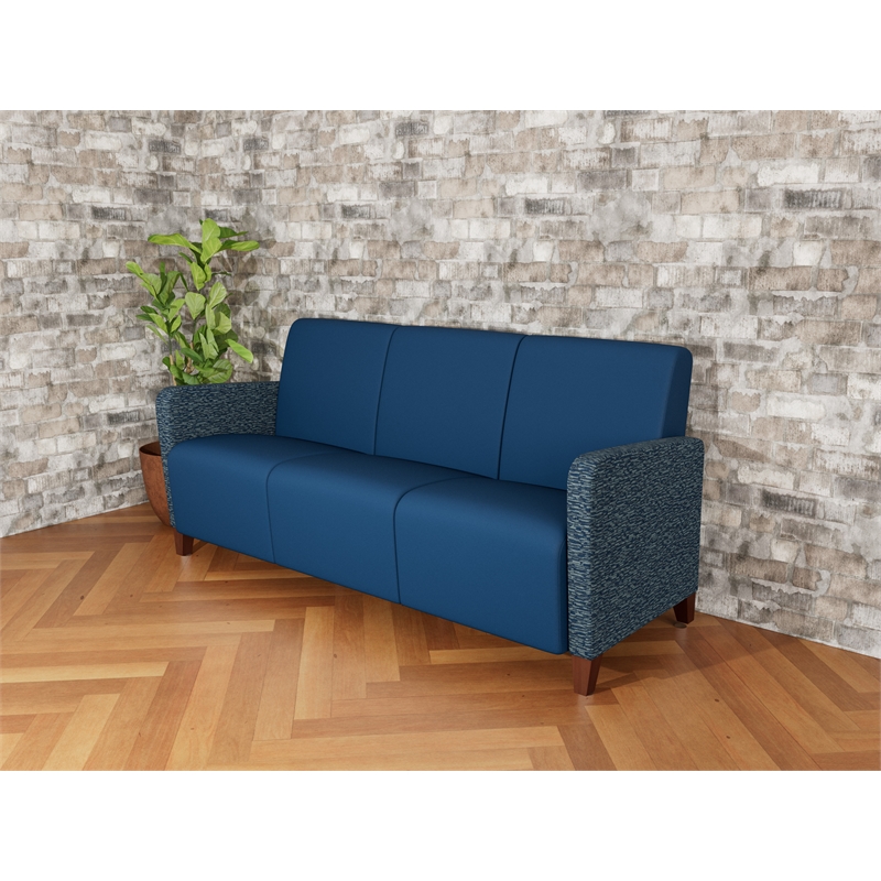 Lesro Ravenna Lounge Reception 3 Seat Tandem Seating No Center Arms in Blue