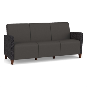 Lesro Ravenna Lounge Reception 3 Seat Tandem Seating No Center Arms in Gray