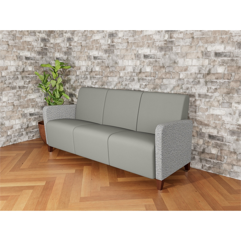 Lesro Ravenna Lounge Reception 3 Seat Tandem Seating No Center Arms in Gray