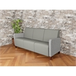 Lesro Ravenna Lounge Reception 3 Seat Tandem Seating No Center Arms in Gray