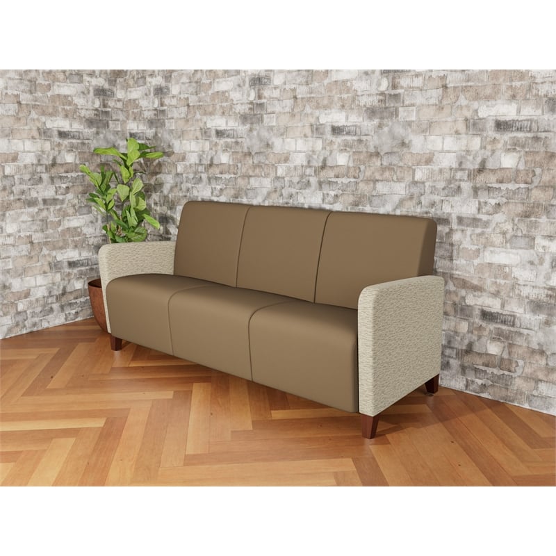 Lesro Ravenna Lounge Reception 3 Seat Tandem Seating No Center Arms in Brown