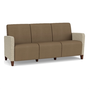 Lesro Ravenna Lounge Reception 3 Seat Tandem Seating No Center Arms in Brown