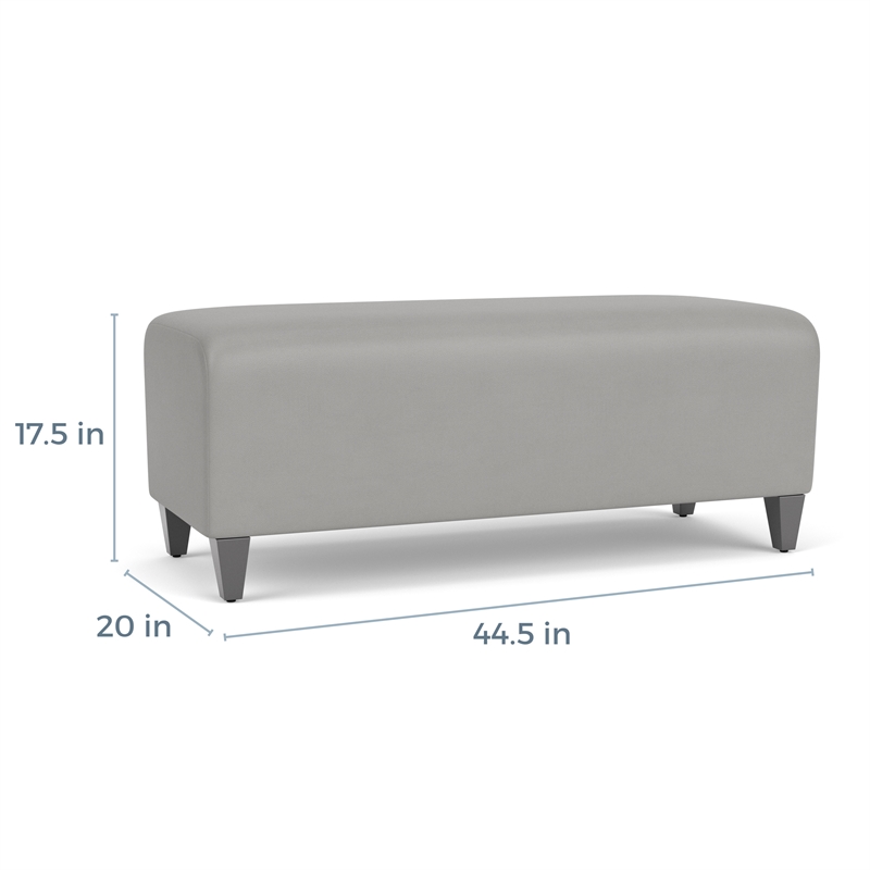 Lesro Ravenna Lounge Reception Loveseat Bench in Gray
