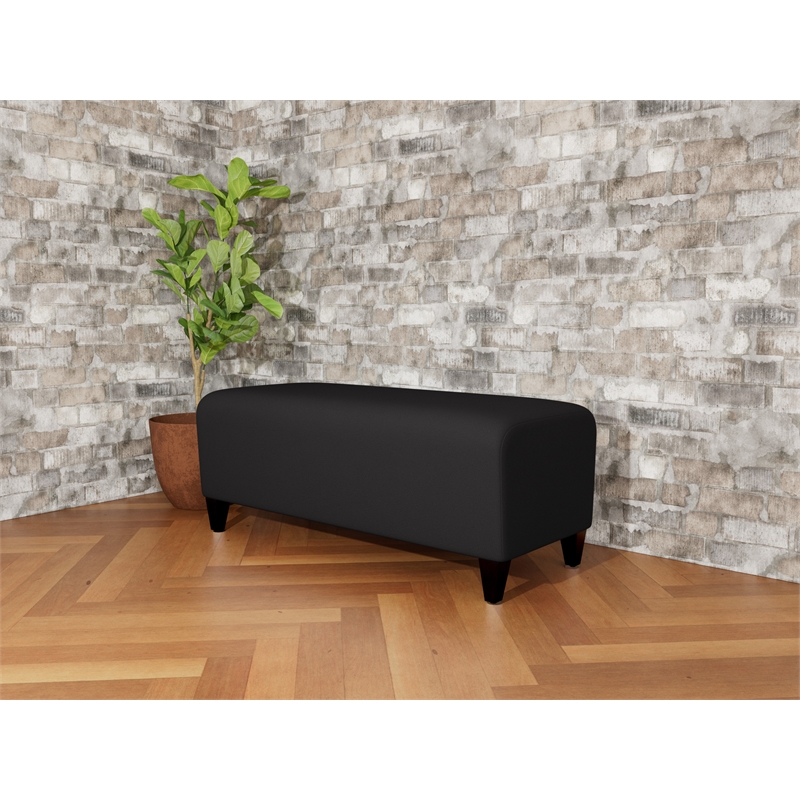 Lesro Ravenna Lounge Reception Loveseat Bench in Black