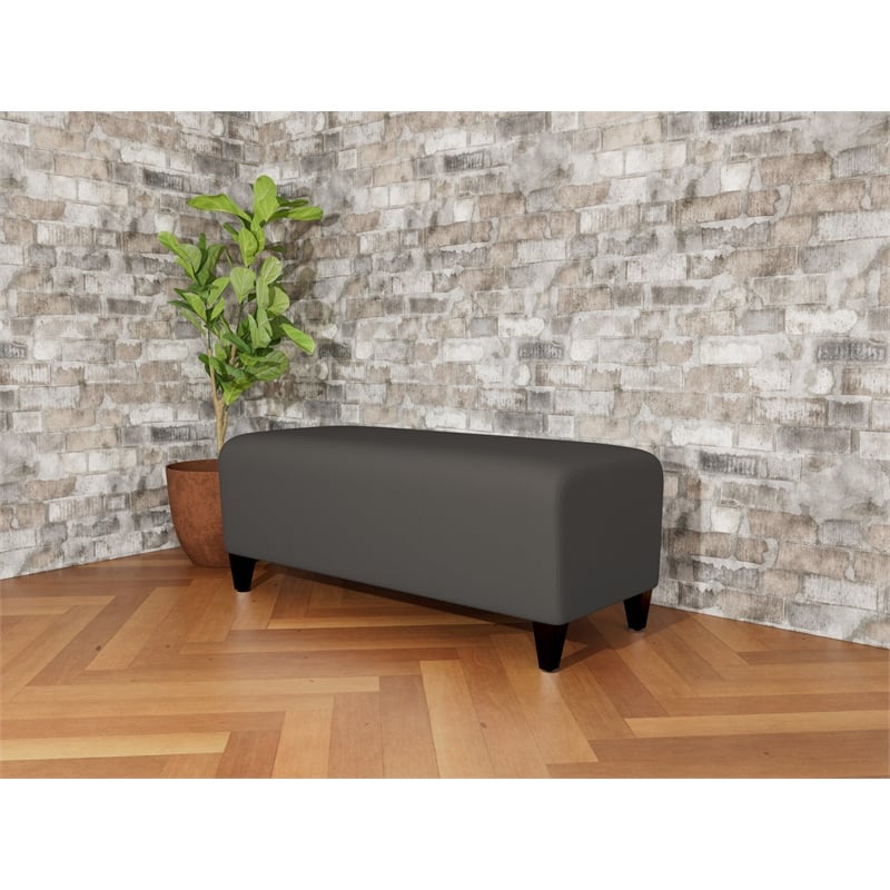 Lesro Ravenna Lounge Reception Loveseat Bench in Gray