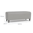 Lesro Ravenna Lounge Reception Loveseat Bench in Gray