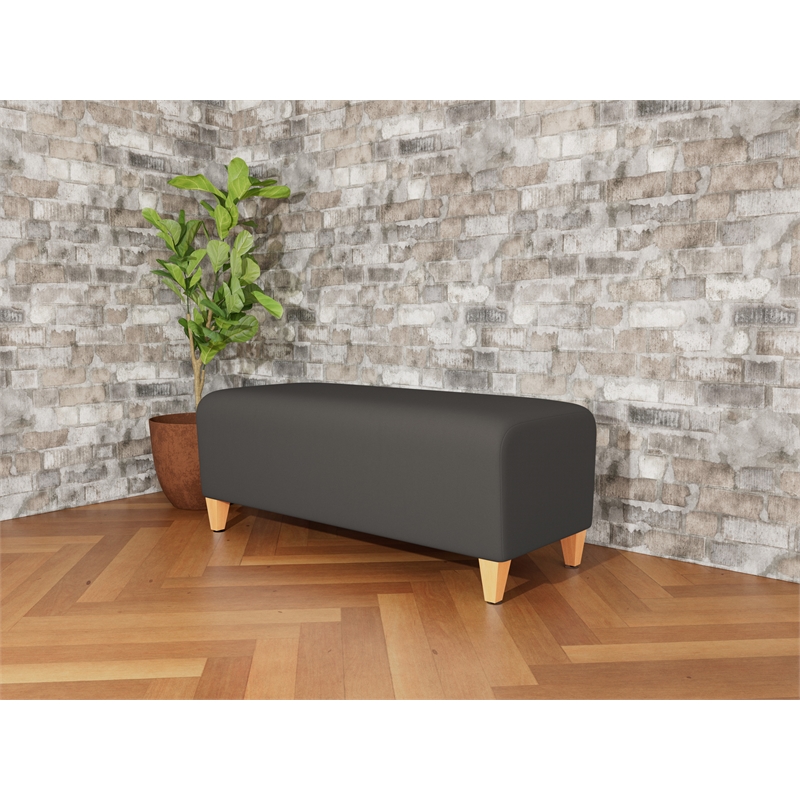 Lesro Ravenna Lounge Reception Loveseat Bench in Gray