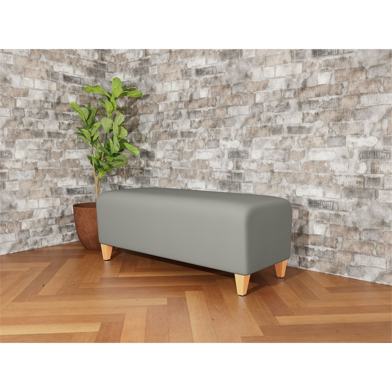 Lesro Ravenna Lounge Reception Loveseat Bench in Gray