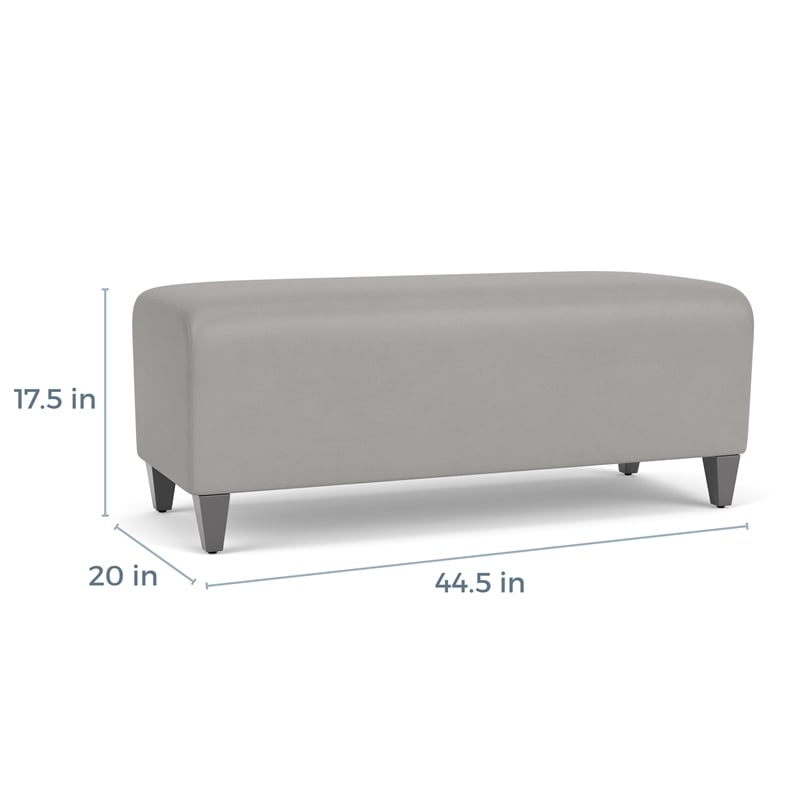 Lesro Ravenna Lounge Reception Loveseat Bench in Gray