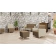 Lesro Ravenna Lounge Reception Loveseat Bench in Beige