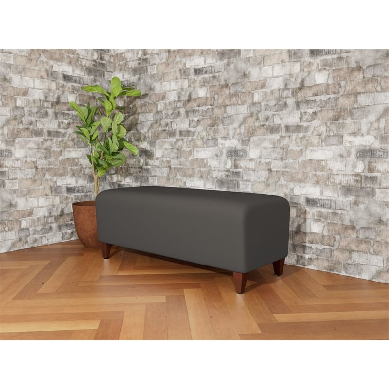 Lesro Ravenna Lounge Reception Loveseat Bench in Gray