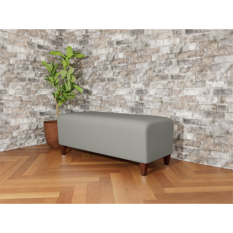 Lesro Ravenna Lounge Reception Loveseat Bench in Gray