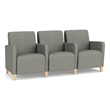 Lesro Ravenna Lounge Reception 3 Seat Tandem Seating in Gray