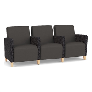 Lesro Ravenna Lounge Reception 3 Seat Tandem Seating in Gray