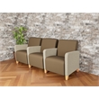 Lesro Ravenna Lounge Reception 3 Seat Tandem Seating in Brown
