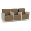 Lesro Ravenna Lounge Reception 3 Seat Tandem Seating in Brown