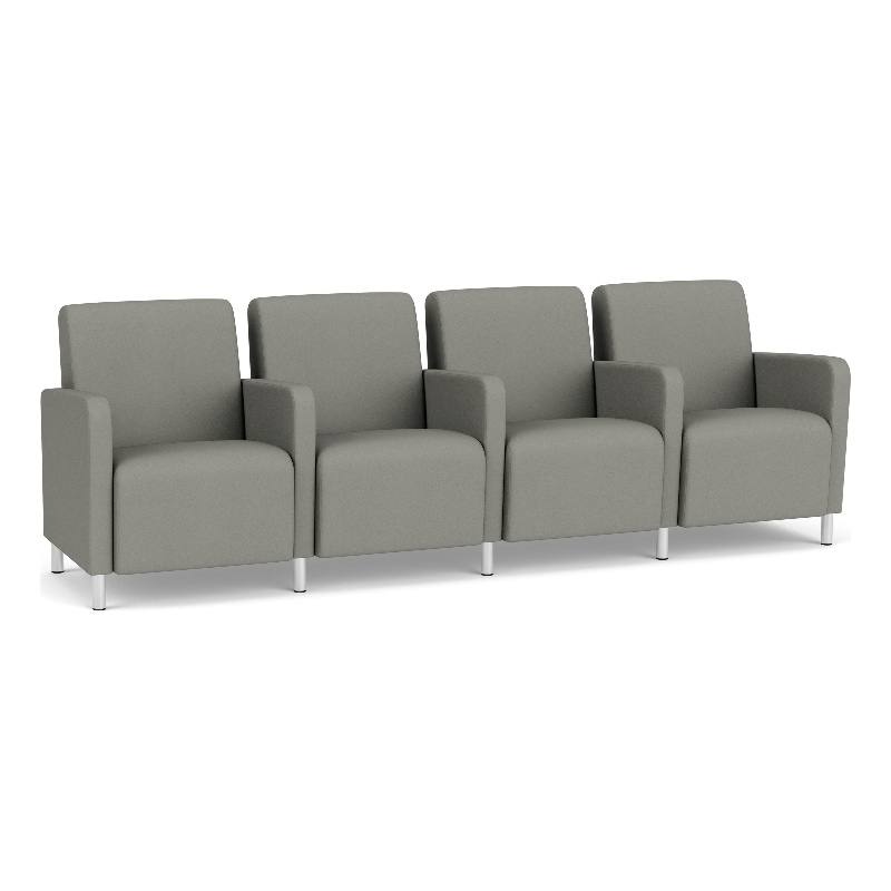 Lesro Ravenna Lounge Reception 4 Seat Tandem Seating in Gray