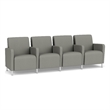 Lesro Ravenna Lounge Reception 4 Seat Tandem Seating in Gray