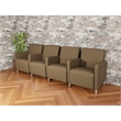 Lesro Ravenna Lounge Reception 4 Seat Tandem Seating in Brown