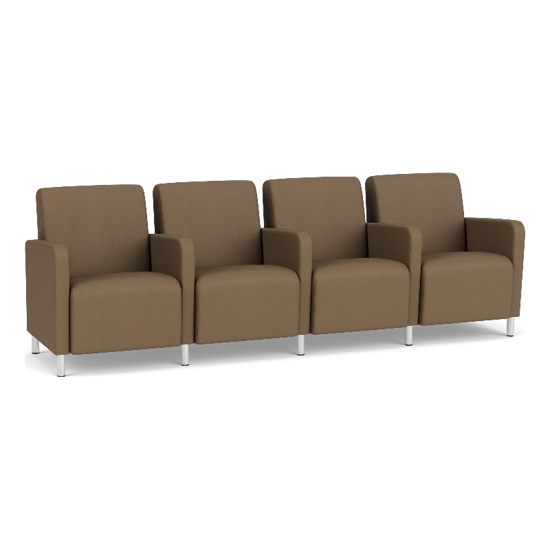 Lesro Ravenna Lounge Reception 4 Seat Tandem Seating in Brown