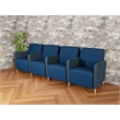Lesro Ravenna Lounge Reception 4 Seat Tandem Seating in Blue
