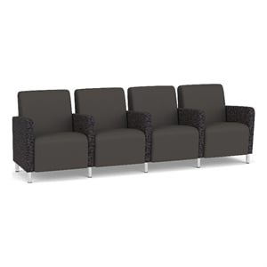 Lesro Ravenna Lounge Reception 4 Seat Tandem Seating in Gray